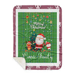 Personalized Gift Tartan Plaid Blanket Clan Currie With Funny Santa Snowman Reindeer Merry Christmas Gift Sherpa Blanket, blue plaid sherpa blanket,blue tartan sherpa blanket,Buchan,buffalo plaid sherpa blanket,christmas sherpa blanket,Christmas Throw Blanket
