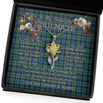 To My Beautiful Soulmate Sunflower Necklace In Your Eyes I Have Found My Home Clan Campbell Ancient Tartan Jewelry For Girlfriend, Tartan Sunflower Pendant Necklace, Scottish Tartan Jewelry, valentine necklace, necklace girlfriend, necklace for wife, cute necklaces for girlfriend, jewelry for girlfriend, to my soulmate necklace, to my future wife necklace
