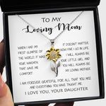 Sunflower Pendant Necklace - To My Loving Mom - Your Warmth Gve Me Comfort Mother's Day Gift Necklace Form Daughter