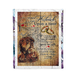 Scotstee Shop - Personalized Gift Letter Love Quote To My Husband Gift Lion Couple Gift For Him Family Gift Fleece Blanket