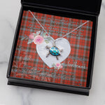Sea Turtle Necklace Gift for My Beautiful Girlfriend Valentines Necklace Clan Robertson Weathered Tartan Blue Turtle Necklace