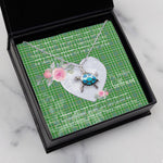 Sea Turtle Necklace Gift for My Beautiful Girlfriend Valentines Necklace Clan Currie Tartan Blue Turtle Necklace
