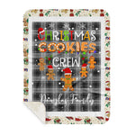 Personalized Gift Tartan Plaid Blanket Clan Douglas Grey With Christmas Cookie Baking Crew Christmas Gift Sherpa Blanket, tartan sherpa blanket,buffalo plaid sherpa blanket,christmas sherpa blanket,Christmas Throw Blanket,green plaid sherpa blanket,green sherpa blanket