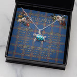 Sea Turtle Necklace To My Beautiful Soulmate Necklace In Your Eyes I Have Found My Home Clan MacLaine of Loch Buie Hunting Tartan Blue Turtle Necklace