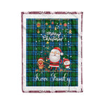 Personalized Gift Tartan Plaid Blanket Clan Kerr Hunting With Funny Santa Snowman Reindeer Merry Christmas Fleece Blanket, Home Living Room, Plaid Blanket, Tartan Blanket, Scottish Blanket, Buffalo fleece blanket, Christmas Blanket