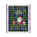 Personalized Gift Tartan Plaid Blanket Clan MacKellar With Funny Santa Snowman Reindeer Merry Christmas Fleece Blanket, Home Living Room, Plaid Blanket, Tartan Blanket, Scottish Blanket, Buffalo fleece blanket, Christmas Blanket