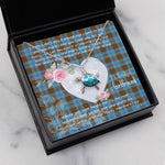 Sea Turtle Necklace Gift for My Beautiful Girlfriend Valentines Necklace Clan Anderson Tartan Blue Turtle Necklace