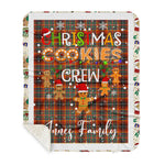 Personalized Gift Tartan Plaid Blanket Clan Innes Ancient With Christmas Cookie Baking Crew Christmas Gift Sherpa Blanket, tartan sherpa blanket,buffalo plaid sherpa blanket,christmas sherpa blanket,Christmas Throw Blanket,green plaid sherpa blanket,green sherpa blanket