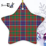 Adam Ancient Tartan Ornament Star Ornament, Christmas Star Decorations, ceramic ornament, Plaid Star Ceramic Ornament, Christmas Ornament Decorations Gift