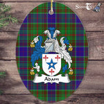 Adam Family Crest Scottish Clan Plaid Ornament Gift. Christmas Tree Ornament Adam Clan Tartan Ornament,  ceramic ornament, personalized christmas ornaments, christmas tree ornaments, christmas door decorations, Plaid Ornament, Tartan Ceramic Ornament
