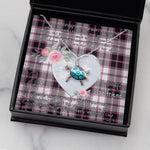 Sea Turtle Necklace Gift for My Beautiful Girlfriend Valentines Necklace Clan MacPherson Hunting Modern Tartan Blue Turtle Necklace