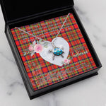 Sea Turtle Necklace Gift for My Beautiful Girlfriend Valentines Necklace Clan Hepburn Tartan Blue Turtle Necklace