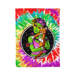Scotstee Shop - Scotstee Shop Blanket Hippie Alien Cat Space Kitten Tie Dye Rainbow Hippie Fleece Blanket