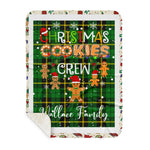 Personalized Gift Tartan Plaid Blanket Clan Wallace Hunting With Christmas Cookie Baking Crew Christmas Gift Sherpa Blanket, tartan sherpa blanket,buffalo plaid sherpa blanket,christmas sherpa blanket,Christmas Throw Blanket,green plaid sherpa blanket,green sherpa blanket