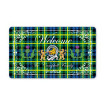 Doormat - Welcome Mat Scottish Clan Badge Campbell Of Breadalbane Ancient Tartan Door Mat, Plaid Doormat With Thistle and Two Lion Scottish