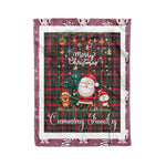 Personalized Gift Tartan Plaid Blanket Clan Cumming Hunting Modern With Funny Santa Snowman Reindeer Merry Christmas Fleece Blanket, Home Living Room, Plaid Blanket, Tartan Blanket, Scottish Blanket, Buffalo fleece blanket, Christmas Blanket