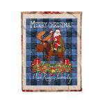 Personalized Gift Plaid Tartan Blanket Clan MacKay With Moose Lover Xmas Gift Santa Riding Christmas Fleece Blanket