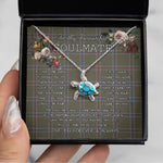 Sea Turtle Necklace To My Beautiful Soulmate Necklace In Your Eyes I Have Found My Home Clan Renn Faire Tartan Blue Turtle Necklace, Valentine Necklace Gift for Girlfriend Clan Mitchell Ancient Tartan Sunflower Pendant Necklace, Scottish Tartan Jewelry, valentine necklace, necklace girlfriend, necklace for wife, cute necklaces for girlfriend, jewelry for girlfriend, to my soulmate necklace, to my future wife necklace