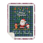 Personalized Gift Tartan Plaid Blanket Clan Malcolm Ancient With Funny Santa Snowman Reindeer Merry Christmas Gift Sherpa Blanket, blue plaid sherpa blanket,blue tartan sherpa blanket,Buchan,buffalo plaid sherpa blanket,christmas sherpa blanket,Christmas Throw Blanket