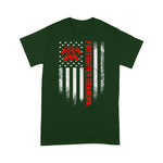 Scotstee Shop - Vintage USA American Flag Firefighter Grandpa Silhouette 4th Of July Shirt
