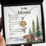 Sunflower Pendant Necklace - Mom Necklace, To My Mom I Love You To The Moon and Back Necklace, Gift For Mom Birthday Necklace