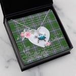 Sea Turtle Necklace Gift for My Beautiful Girlfriend Valentines Necklace Clan Pringle Tartan Blue Turtle Necklace