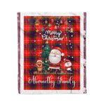 Personalized Gift Tartan Plaid Blanket Clan Abernethy With Funny Santa Snowman Reindeer Merry Christmas Fleece Blanket, Home Living Room, Plaid Blanket, Tartan Blanket, Scottish Blanket, Buffalo fleece blanket, Christmas Blanket
