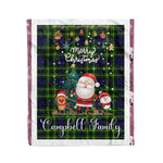 Personalized Gift Tartan Plaid Blanket Clan Campbell Of Breadalbane Modern With Funny Santa Snowman Reindeer Merry Christmas Fleece Blanket, Home Living Room, Plaid Blanket, Tartan Blanket, Scottish Blanket, Buffalo fleece blanket, Christmas Blanket