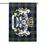 Scotstee Shop - Scotstee Shop Tartan Garden Flag Colquhoun Tartan Flag Clan Badge With Lion Scottish Tartan House Flag