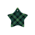 Gordon Fabric Tartan Ornament Star Ornament, Christmas Star Decorations, ceramic ornament, Plaid Star Ceramic Ornament, Christmas Ornament Decorations Gift