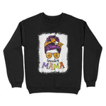 Standard Crew Neck Sweatshirt - Spooky Mama Halloween Messy Bun Hair Skull Spooky Mom Funny - Scotstee Shop