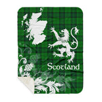Sherpa Blanket - Tartan Blanket Thistle and Lion Scottish Clan Dunbar Hunting Plaid Blanket, plaid sherpa blanket queen,purple sherpa blanket,queen sherpa blanket,queen size sherpa blanket,red sherpa blanket,scottish tartan blankets,sherpa blanket,sherpa christmas blanket