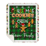 Personalized Gift Tartan Plaid Blanket Clan Kinnear With Christmas Cookie Baking Crew Christmas Gift Sherpa Blanket, tartan sherpa blanket,buffalo plaid sherpa blanket,christmas sherpa blanket,Christmas Throw Blanket,green plaid sherpa blanket,green sherpa blanket