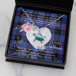 Sea Turtle Necklace Gift for My Beautiful Girlfriend Valentines Necklace Clan Angus Modern Tartan Blue Turtle Necklace