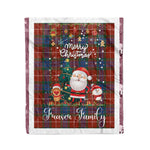 Personalized Gift Tartan Plaid Blanket Clan Fraser Ancient With Funny Santa Snowman Reindeer Merry Christmas Fleece Blanket, Christmas Blanket, Plaid Blanket, Tartan Blanket,Scottish Blanket