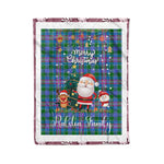 Personalized Gift Tartan Plaid Blanket Clan Ralston With Funny Santa Snowman Reindeer Merry Christmas Fleece Blanket, Home Living Room, Plaid Blanket, Tartan Blanket, Scottish Blanket, Buffalo fleece blanket, Christmas Blanket