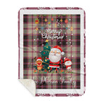 Personalized Gift Tartan Plaid Blanket Clan MacPherson Hunting Ancient With Funny Santa Snowman Reindeer Merry Christmas Gift Sherpa Blanket, blue plaid sherpa blanket,blue tartan sherpa blanket,Buchan,buffalo plaid sherpa blanket,christmas sherpa blanket,Christmas Throw Blanket