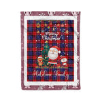 Personalized Gift Tartan Plaid Blanket Clan Haldane With Funny Santa Snowman Reindeer Merry Christmas Fleece Blanket, Christmas Blanket, Plaid Blanket, Tartan Blanket,Scottish Blanket