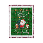 Personalized Gift Tartan Plaid Blanket Clan Mar Hunting With Funny Santa Snowman Reindeer Merry Christmas Fleece Blanket, Home Living Room, Plaid Blanket, Tartan Blanket, Scottish Blanket, Buffalo fleece blanket, Christmas Blanket