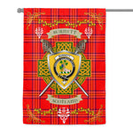 House Flag - Burnett Modern Irish Shield Celtic Cross Tartan Garden Flag St Patrick's Day Garden Flag