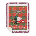 Personalized Gift Tartan Plaid Blanket Clan Grant Ancient With Funny Santa Snowman Reindeer Merry Christmas Gift Sherpa Blanket, blue plaid sherpa blanket,blue tartan sherpa blanket,Buchan,buffalo plaid sherpa blanket,christmas sherpa blanket,Christmas Throw Blanket