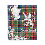 Scotstee Shop Tartan Plaid Fleece Blankets Thistle and Lion Scottish Clan Stirling Plaid Blanket