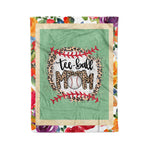 Scotstee Shop - Fleece Blanket - Ball Mom Mother's Day Teeball Mom Leopard Mother Day Gifts Fleece Blanket