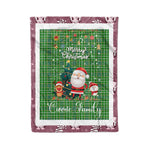 Personalized Gift Tartan Plaid Blanket Clan Currie With Funny Santa Snowman Reindeer Merry Christmas Fleece Blanket, Home Living Room, Plaid Blanket, Tartan Blanket, Scottish Blanket, Buffalo fleece blanket, Christmas Blanket