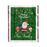 Personalized Gift Tartan Plaid Blanket Clan Mar Hunting With Funny Santa Snowman Reindeer Merry Christmas Fleece Blanket, Home Living Room, Plaid Blanket, Tartan Blanket, Scottish Blanket, Buffalo fleece blanket, Christmas Blanket