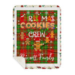 Personalized Gift Tartan Plaid Blanket Clan Burnett Ancient With Christmas Cookie Baking Crew Christmas Gift Sherpa Blanket, tartan sherpa blanket,buffalo plaid sherpa blanket,christmas sherpa blanket,Christmas Throw Blanket,green plaid sherpa blanket,green sherpa blanket
