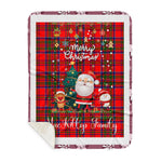 Personalized Gift Tartan Plaid Blanket Clan MacKillop With Funny Santa Snowman Reindeer Merry Christmas Gift Sherpa Blanket, blue plaid sherpa blanket,blue tartan sherpa blanket,Buchan,buffalo plaid sherpa blanket,christmas sherpa blanket,Christmas Throw Blanket
