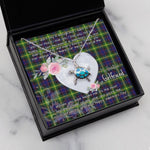 Sea Turtle Necklace Gift for My Beautiful Girlfriend Valentines Necklace Clan Watson Modern Tartan Blue Turtle Necklace