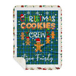 Personalized Gift Tartan Plaid Blanket Clan Lyon With Christmas Cookie Baking Crew Christmas Gift Sherpa Blanket, tartan sherpa blanket,buffalo plaid sherpa blanket,christmas sherpa blanket,Christmas Throw Blanket,green plaid sherpa blanket,green sherpa blanket