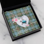 Sea Turtle Necklace Gift for My Beautiful Girlfriend Valentines Necklace Clan Cathcart Tartan Blue Turtle Necklace